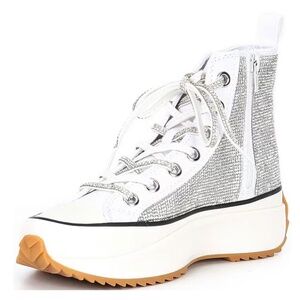 Shaft Rhinestone Embellished High Top Platform Sneakers